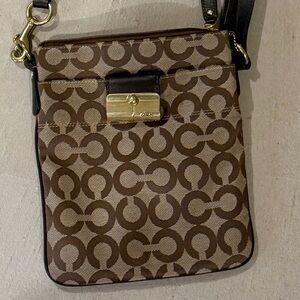 Coach Tan and Brown Crossbody Bag